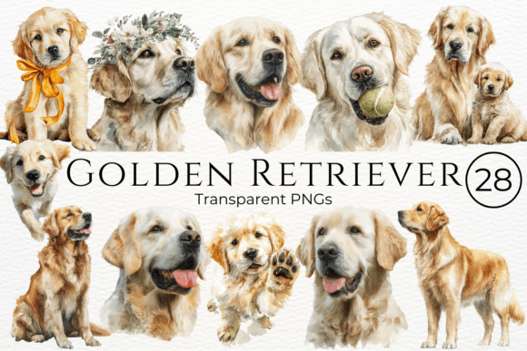 Download Golden Retriever Dog Watercolor Clipart - Watercolor Collection
