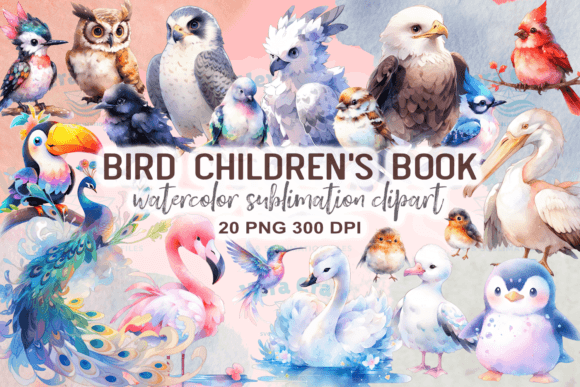 Download Bird Children's Book Watercolor Clipart - Watercolor Collection